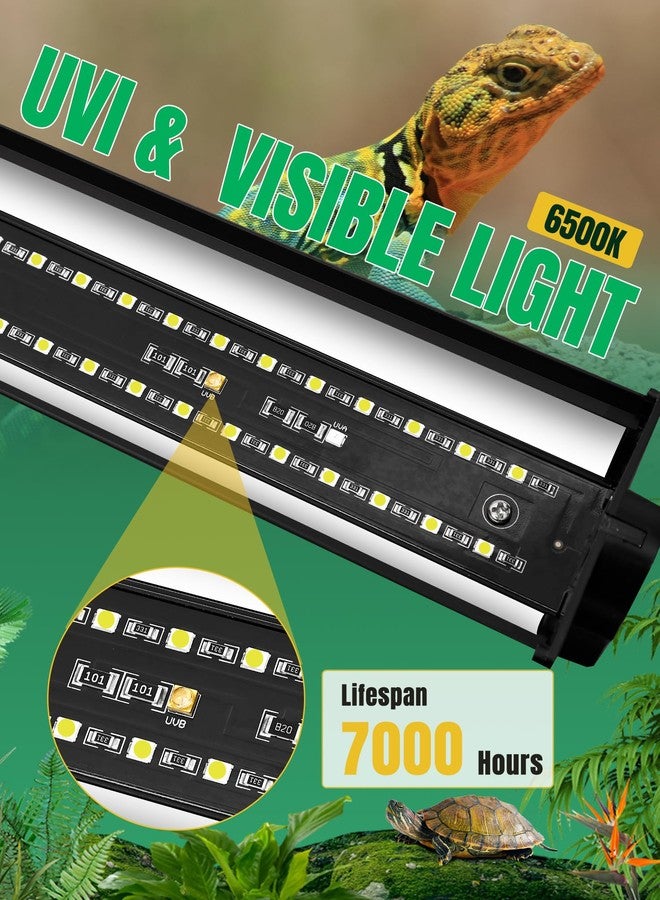 Reptispa LED UVB Light for Reptiles, 8W 8-Inch Reptile LED Light for Bearded Dragon Lizard Gecko Snake Turtle, Aluminum UVA UVB Lamp Fixture Controller with Dimming and 4 UVI Modes - Image 4
